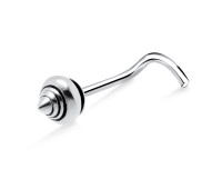 Top Shaped Silver Curved Nose Stud NSKB-1028